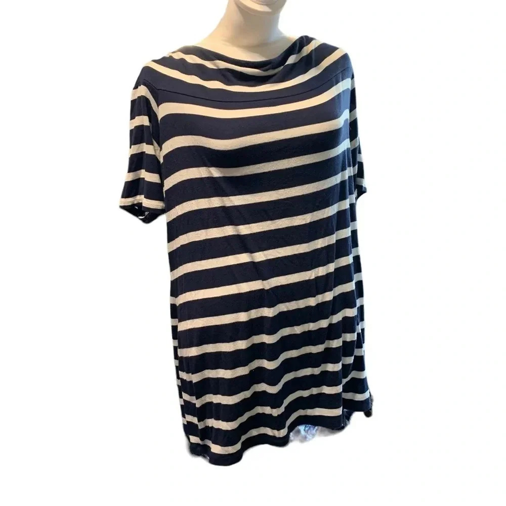 INC International Concepts Women size 1X over the shoulder nautical blouse